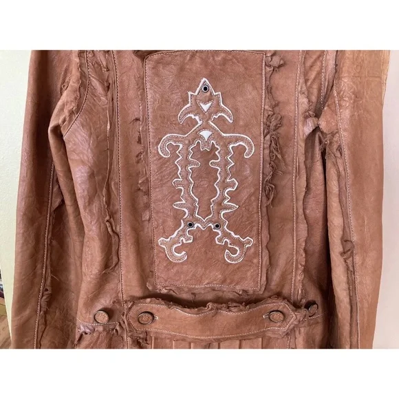 Women’s Sherry Nikka Leisure Couture brown leather trench coat size M - Picture 10 of 13